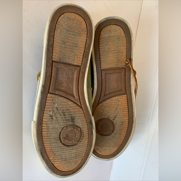 Polo Ralph Lauren Vaughn Men 8.5D Olive Green Twill Sneakers Low Top Shoes #0057 - Picture 7 of 9